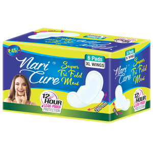 Nari Cure Sanitary Napkin XL -Dry Tri Fold Maxi(Combo Pack)-6 pcs in a pack)