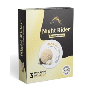 Night Rider Extra Dotted Premium Condoms-VANILA Flavour (3 Pcs in a pack)
