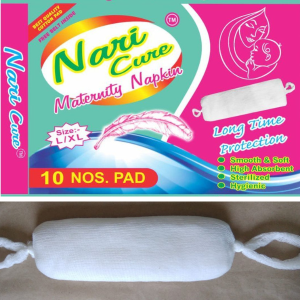 Nari Cure Maternity Napkin , Long Time Protection, Free Belt Inside | Large / Extra Large (L/XL) | 10  Piece Pack | 50 Rs |